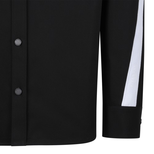 Givenchy Black Cotton Overshirt with Contrast Side Panels.