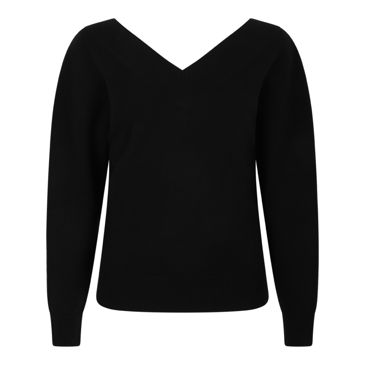 Tom Ford Black V-Neck Wool Sweater.