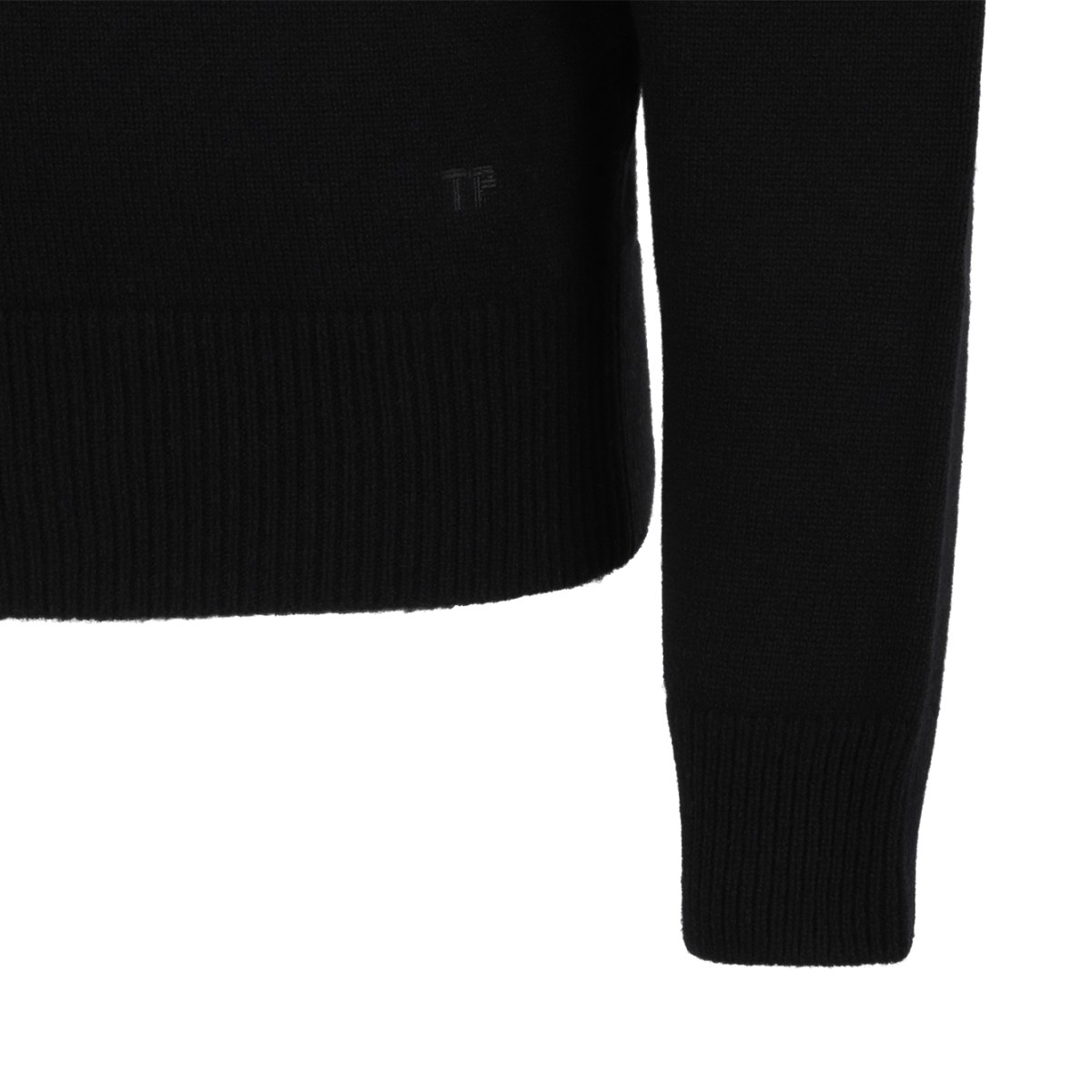 Tom Ford Black V-Neck Wool Sweater.