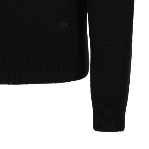 Tom Ford Black V-Neck Wool Sweater.