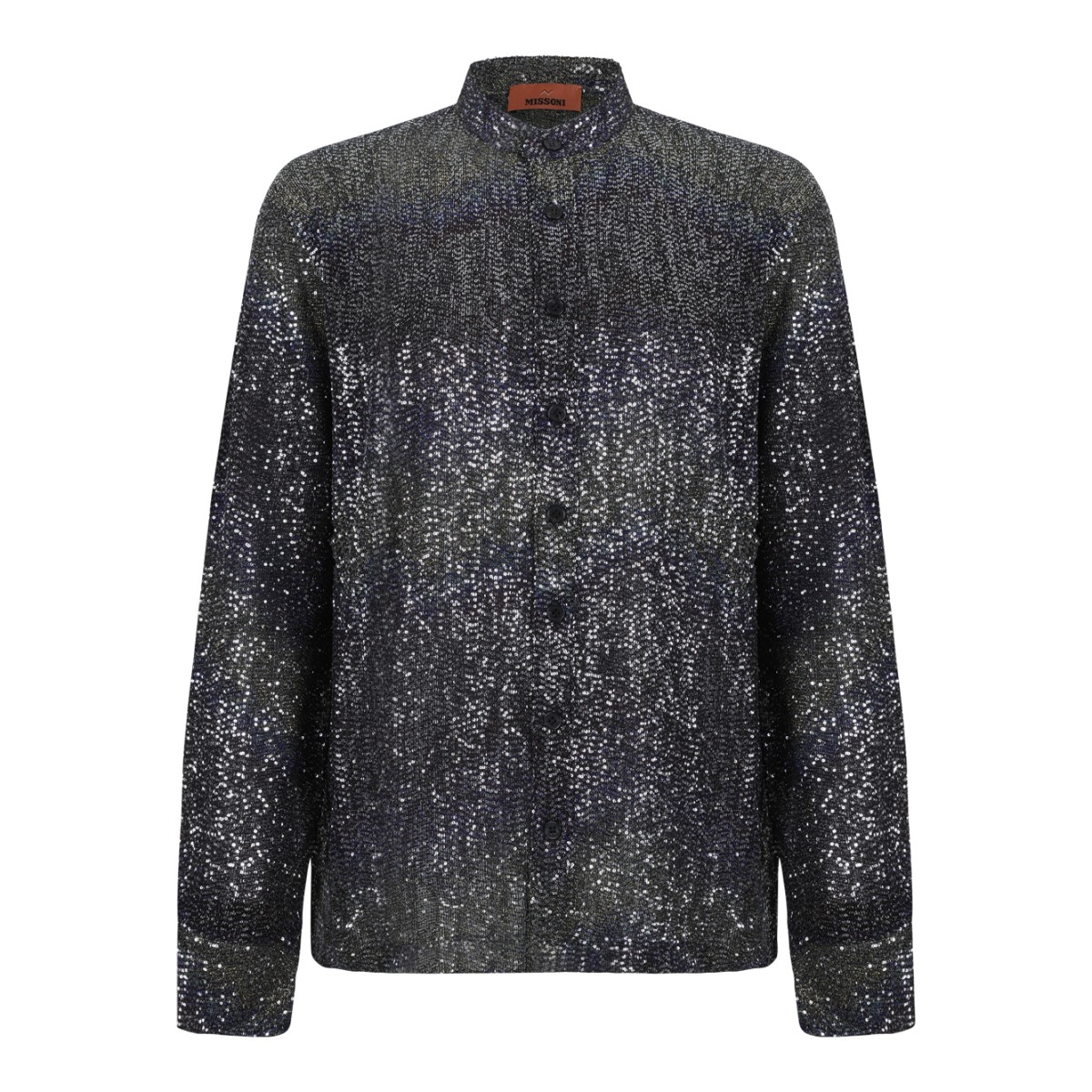 Missoni Black Metallic Knit Shirt.