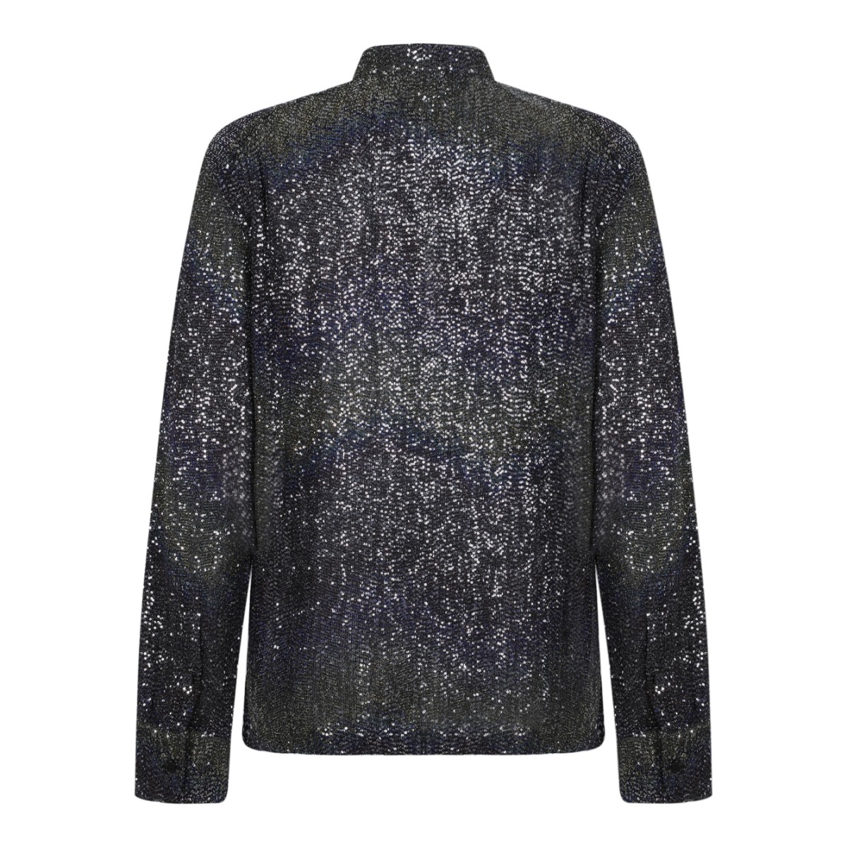 Missoni Black Metallic Knit Shirt.