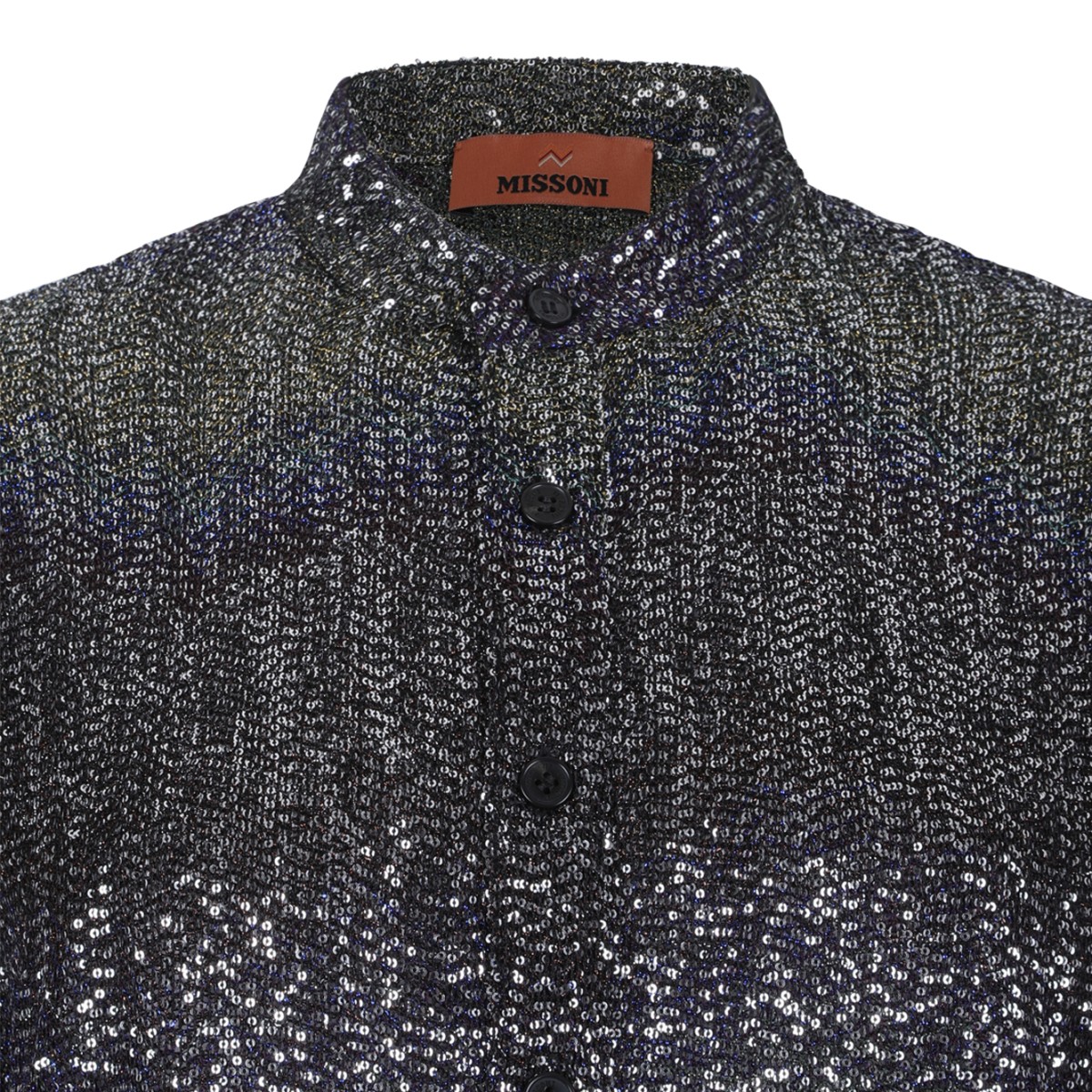 Missoni Black Metallic Knit Shirt.