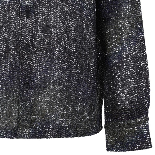 Missoni Black Metallic Knit Shirt.