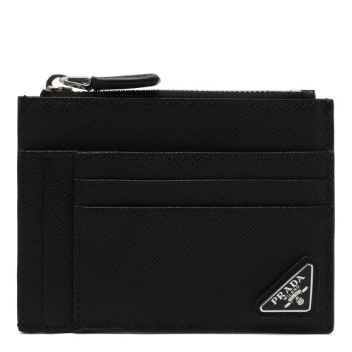 Prada Black Saffiano Leather Card Holder.