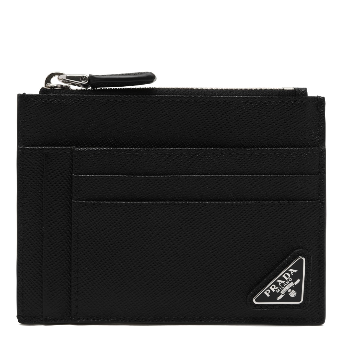 Prada Black Saffiano Leather Card Holder.