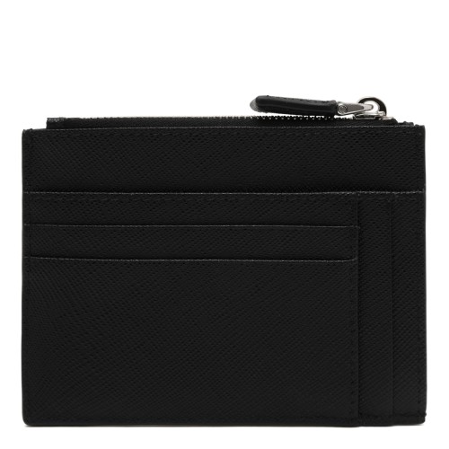 Prada Black Saffiano Leather Card Holder. 2