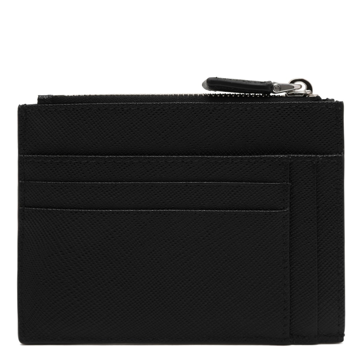 Prada Black Saffiano Leather Card Holder.