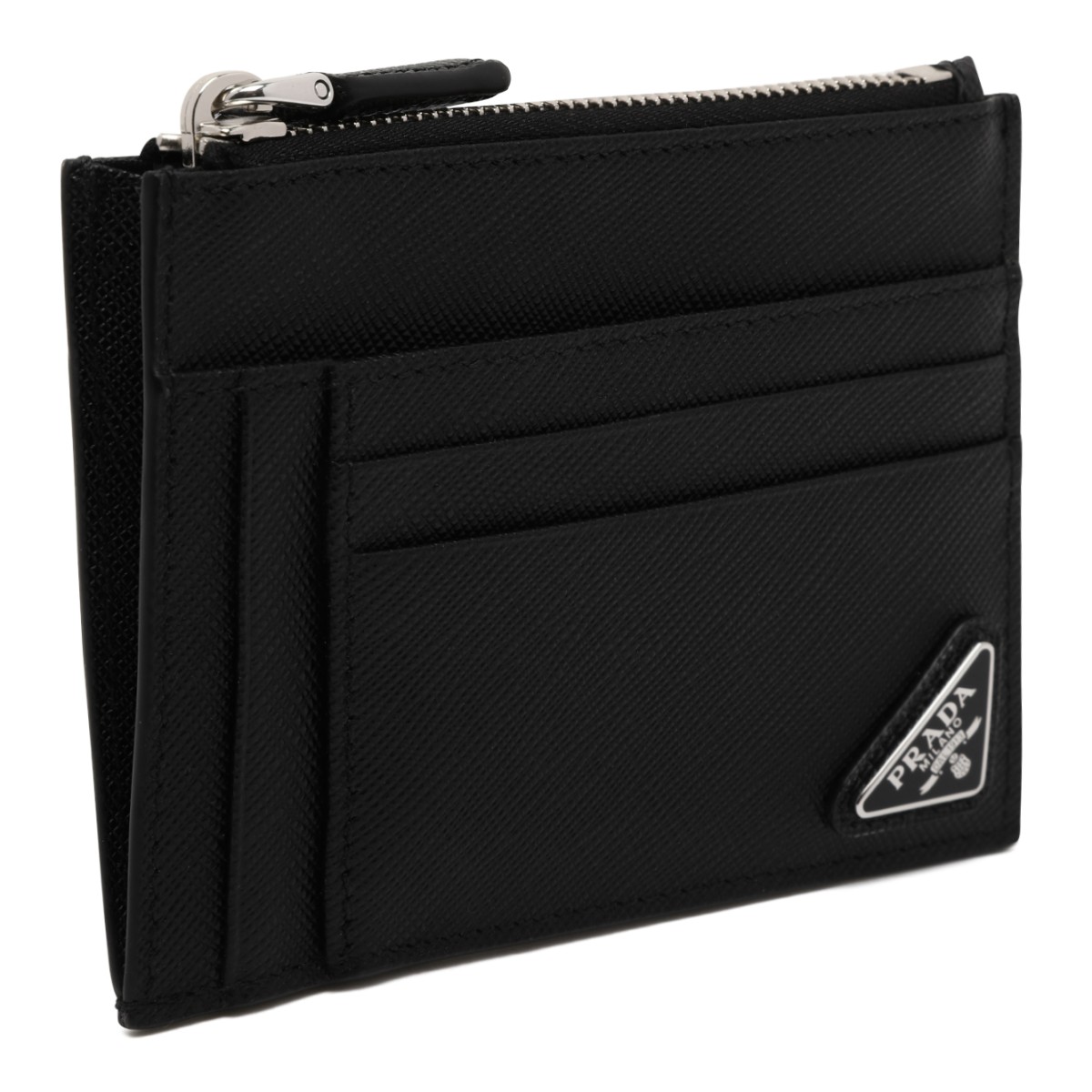 Prada Black Saffiano Leather Card Holder.