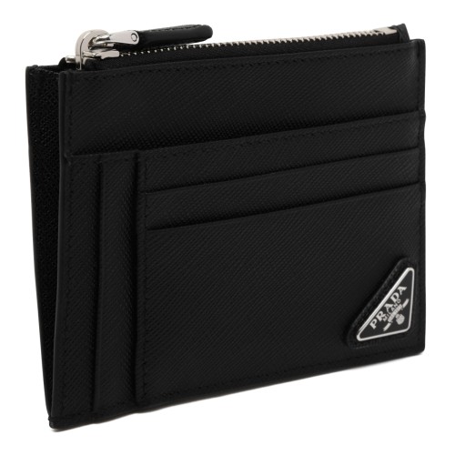 Prada Black Saffiano Leather Card Holder.