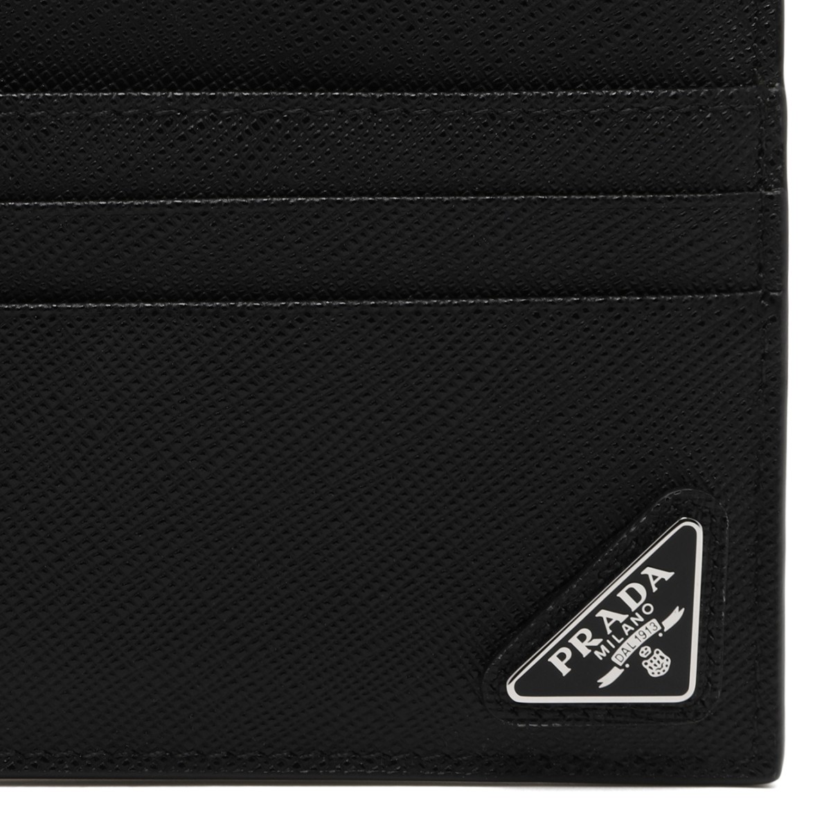Prada Black Saffiano Leather Card Holder.