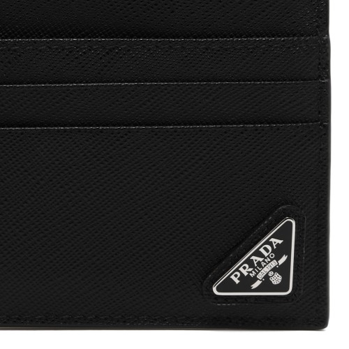 Prada Black Saffiano Leather Card Holder.