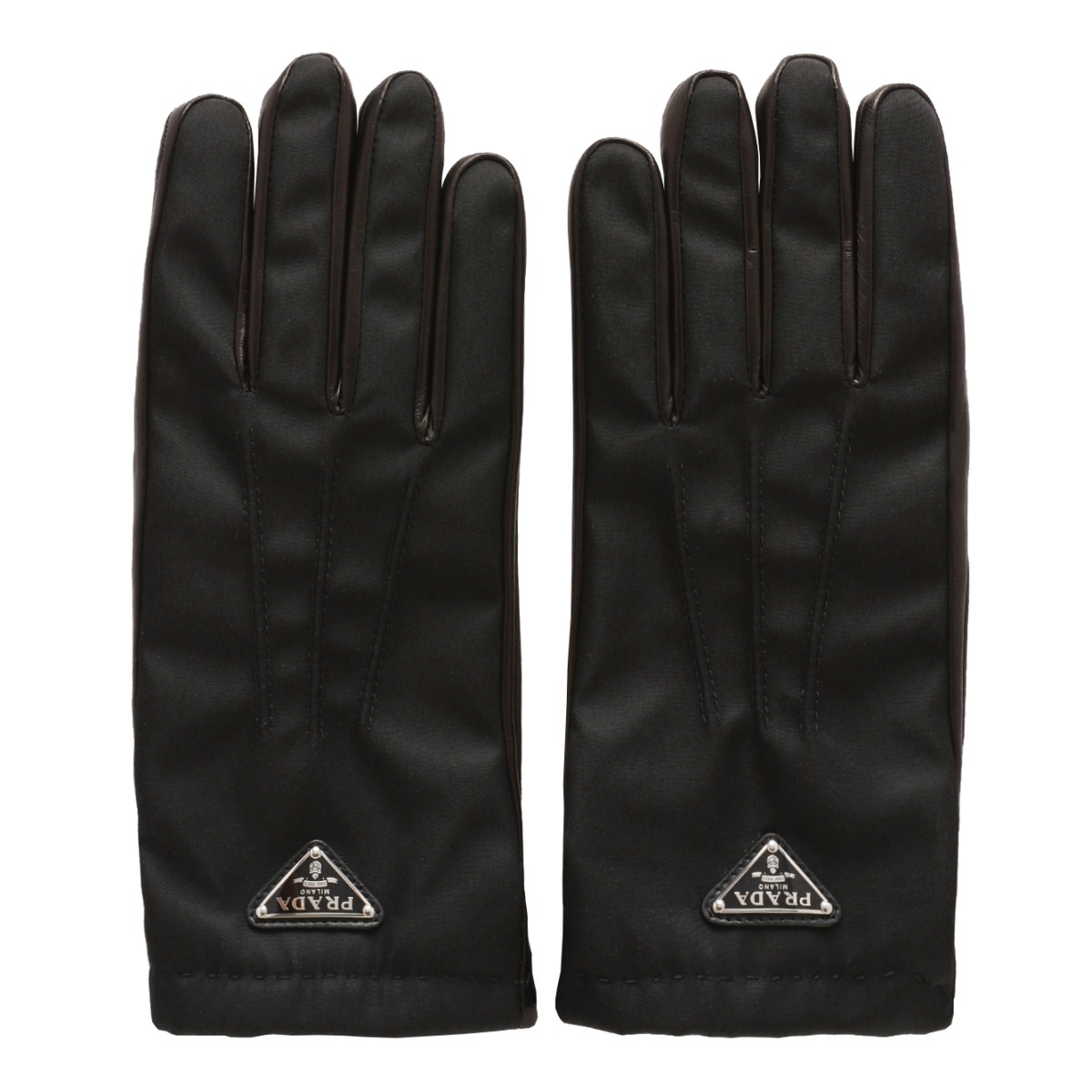Prada Black Leather Gloves.