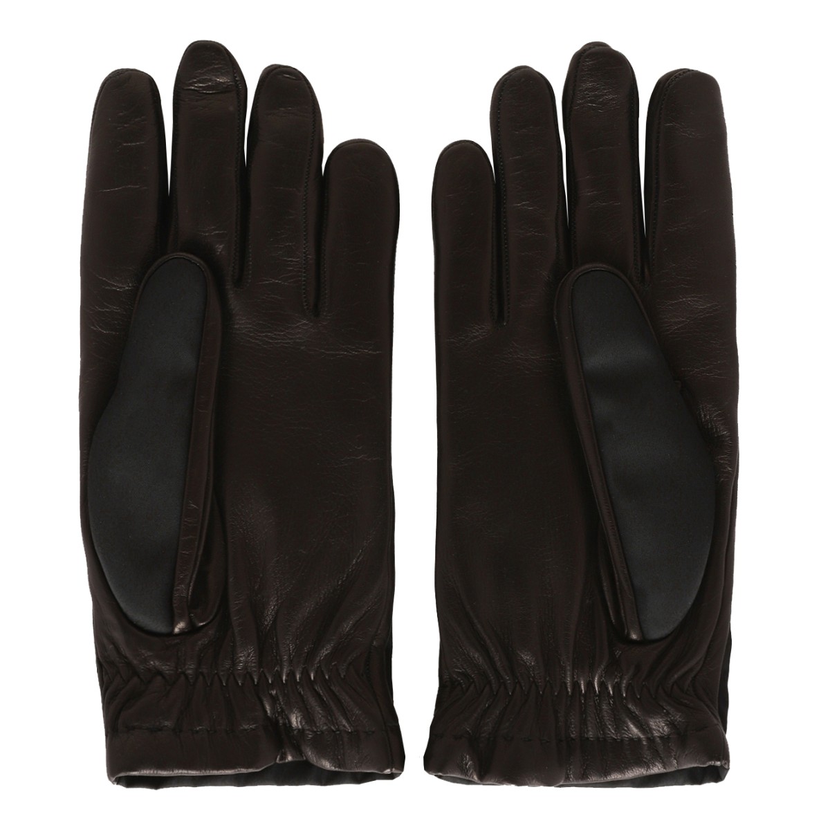 Prada Black Leather Gloves.