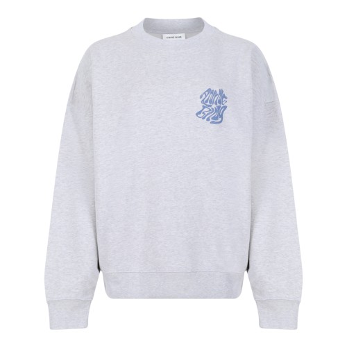 Anine Bing Heather Grey Cotton Sweatshirt.