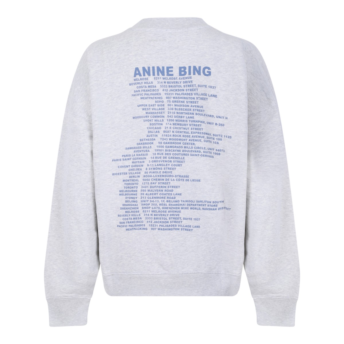 Anine Bing Heather Grey Cotton Sweatshirt.