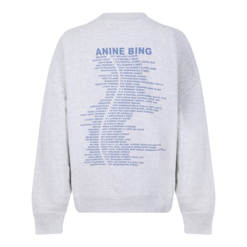Anine Bing Heather Grey Cotton Sweatshirt.