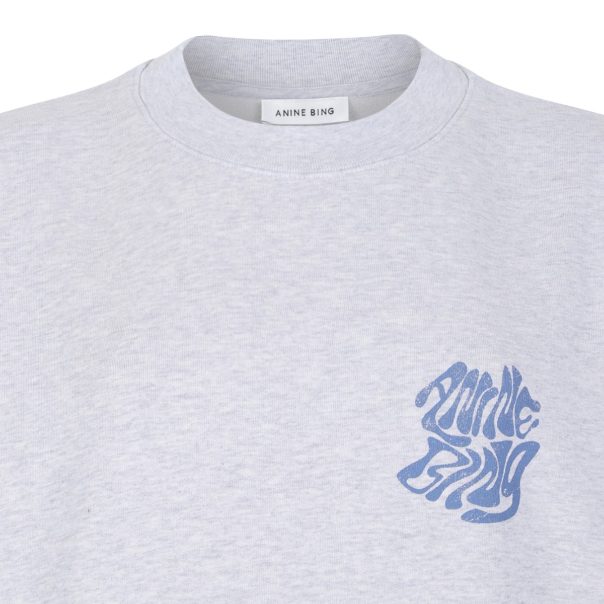 Anine Bing Heather Grey Cotton Sweatshirt.