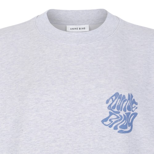 Anine Bing Heather Grey Cotton Sweatshirt.