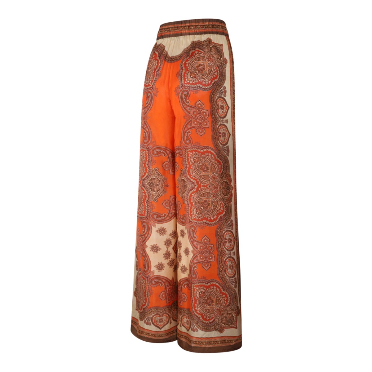 Zimmermann Paisley Print Wide-Leg Silk Trousers.