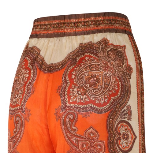 Zimmermann Paisley Print Wide-Leg Silk Trousers.