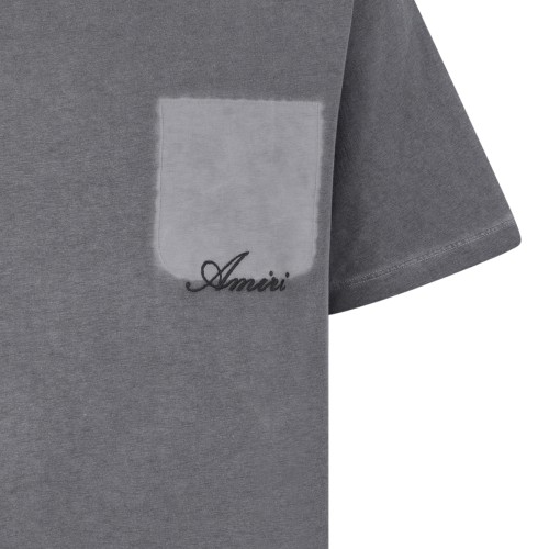 Amiri Grey Logo Cotton T-Shirt.