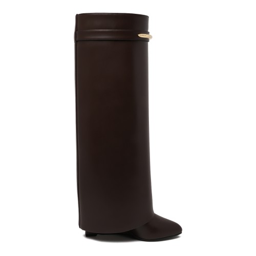 Givenchy Dark Brown Rubber Rain Boots.