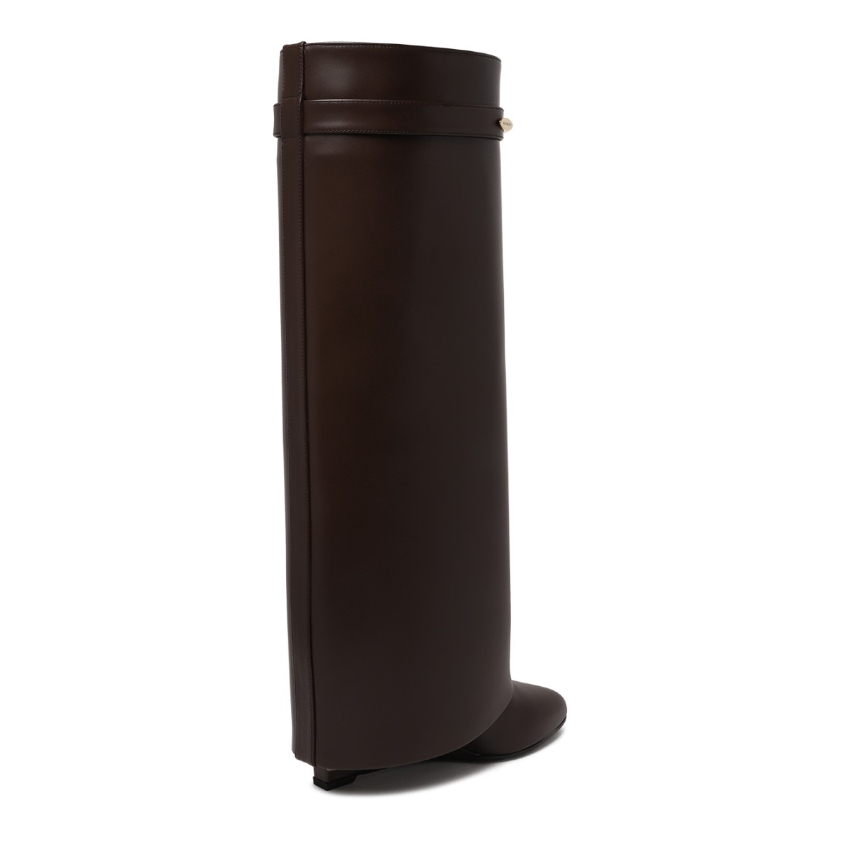 Givenchy Dark Brown Rubber Rain Boots.
