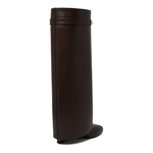 Givenchy Dark Brown Rubber Rain Boots.