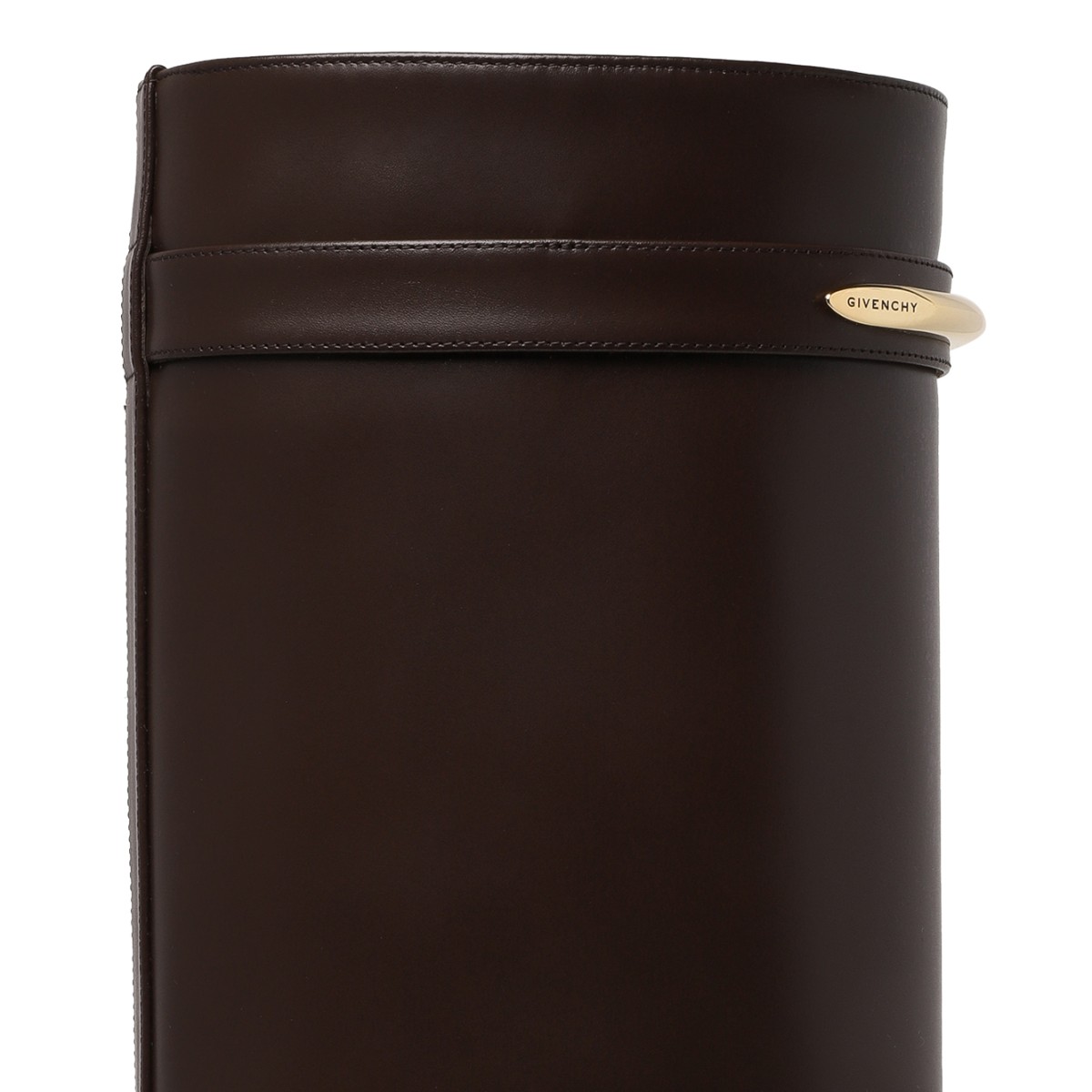 Givenchy Dark Brown Rubber Rain Boots.