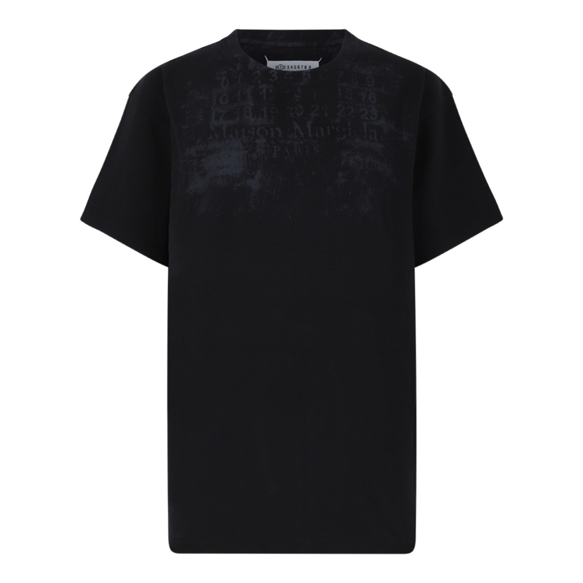 Maison Margiela Black Cotton Graphic T-Shirt.