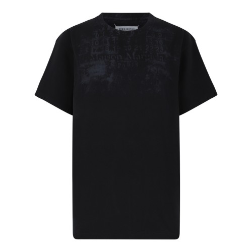 Maison Margiela Black Cotton Graphic T-Shirt.