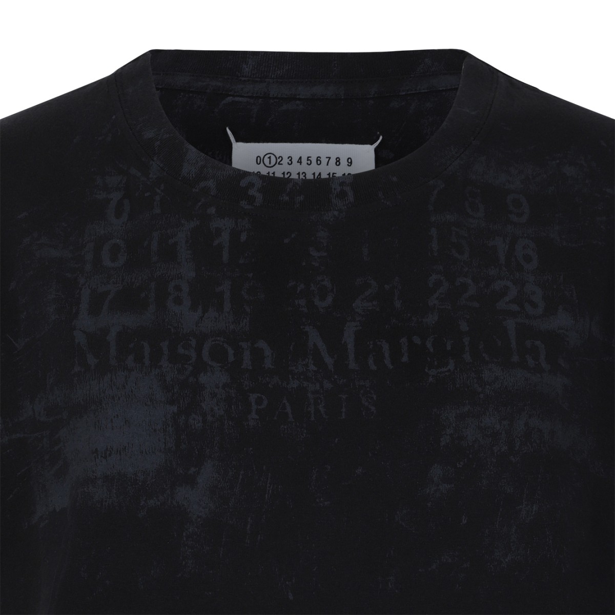 Maison Margiela Black Cotton Graphic T-Shirt.
