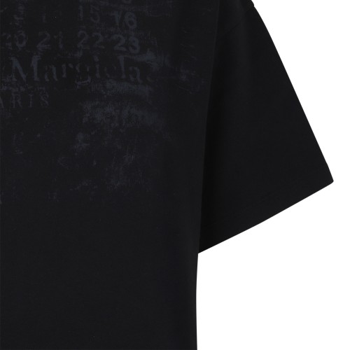 Maison Margiela Black Cotton Graphic T-Shirt.