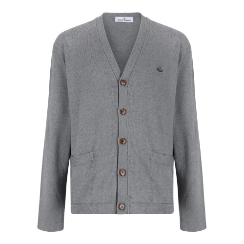 Vivienne Westwood Grey Wool Orb Cardigan.