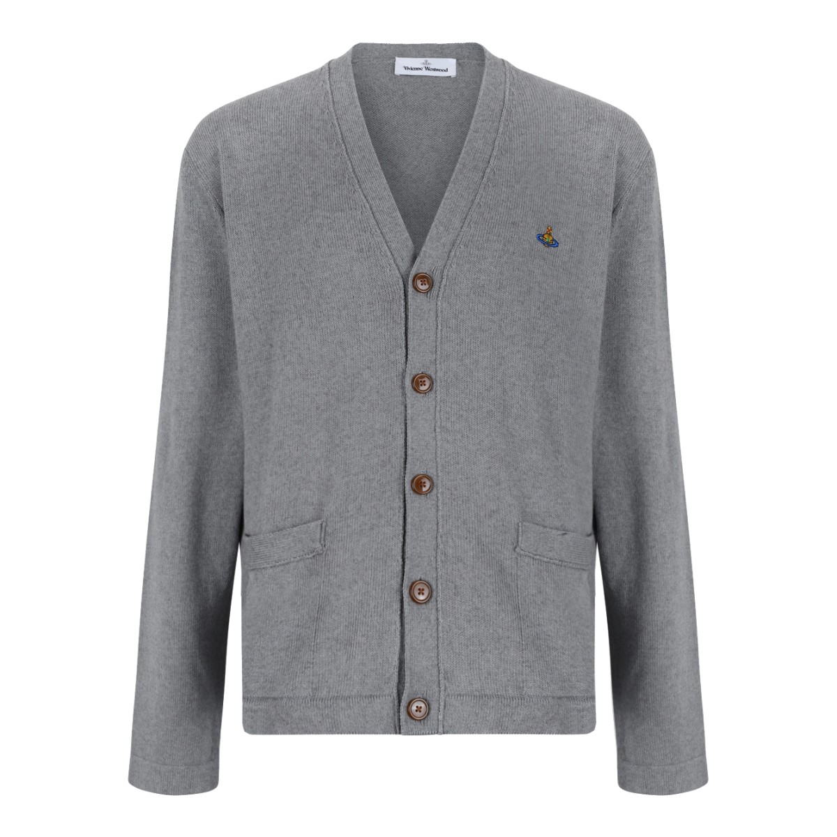 Vivienne Westwood Grey Wool Orb Cardigan.