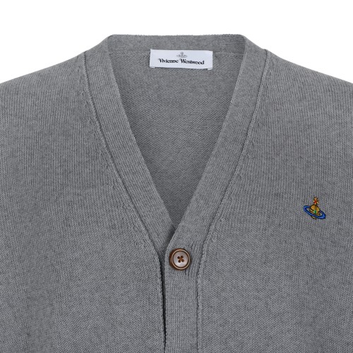 Vivienne Westwood Grey Wool Orb Cardigan.