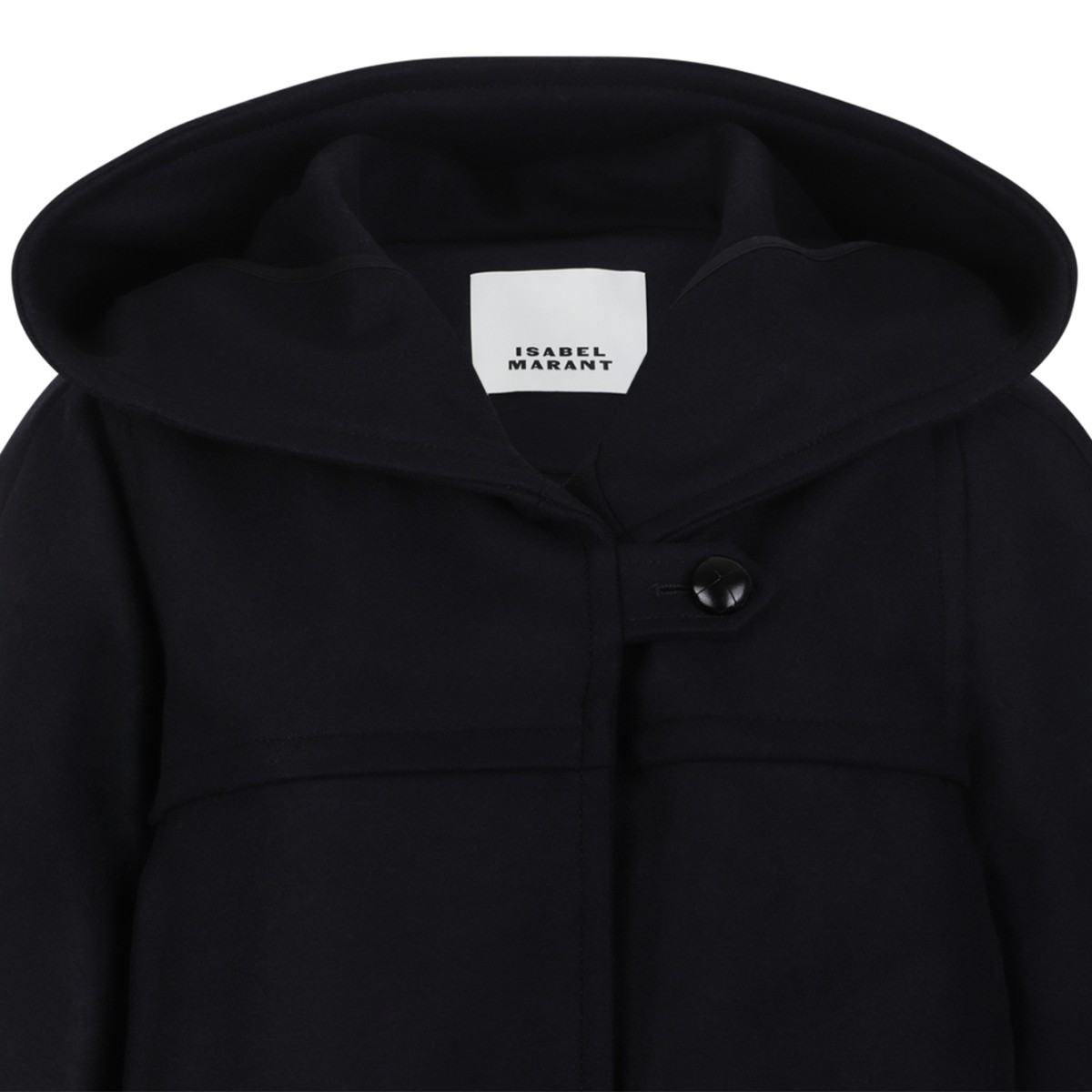 Isabel Marant Black Hooded Toggle Jacket.
