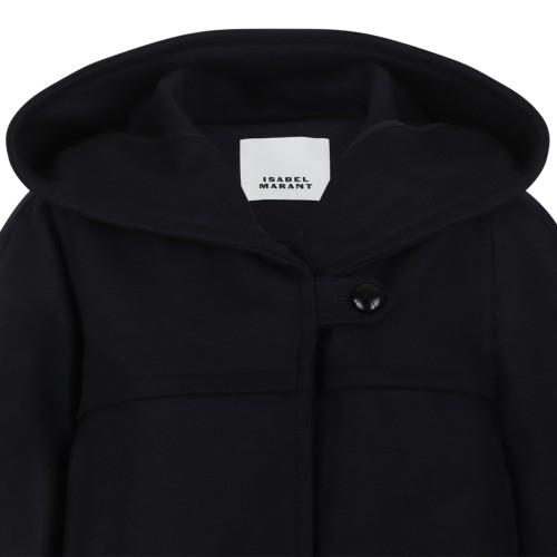 Isabel Marant Black Hooded Toggle Jacket.
