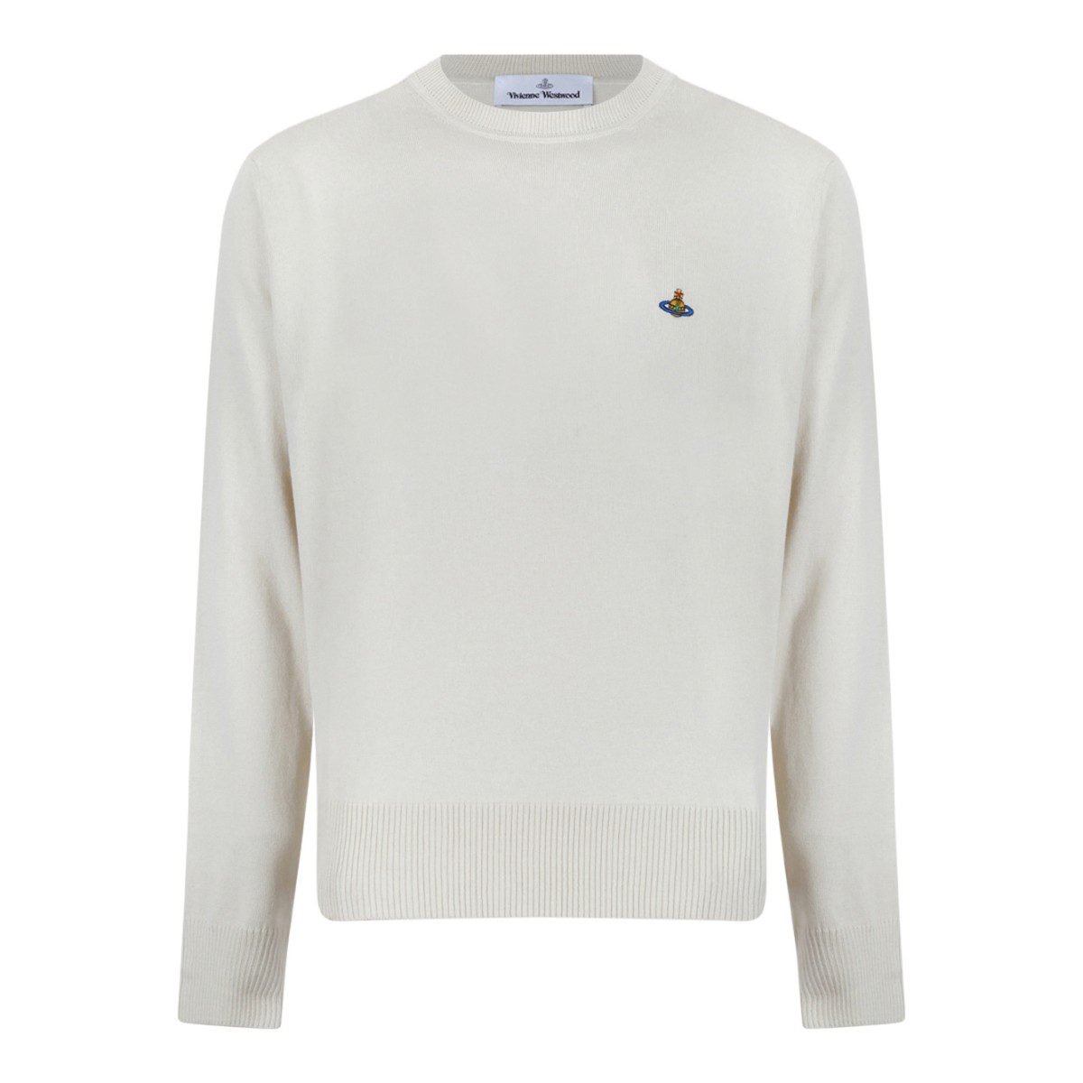 Vivienne Westwood Cream Wool Orb Sweater.
