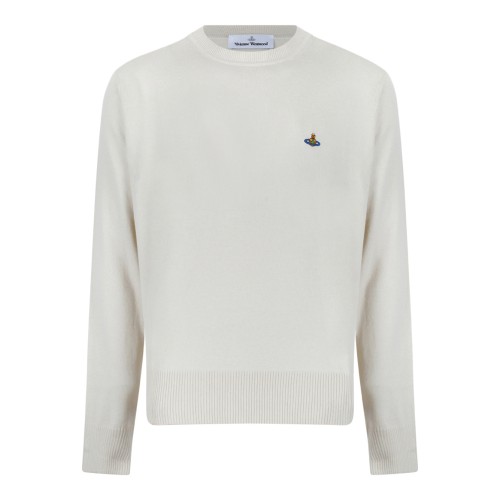Vivienne Westwood Cream Wool Orb Sweater.