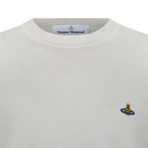Vivienne Westwood Cream Wool Orb Sweater.
