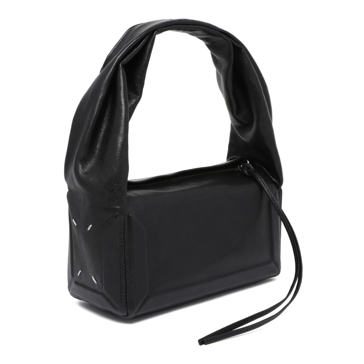 Maison Margiela Black Leather Shoulder Bag.