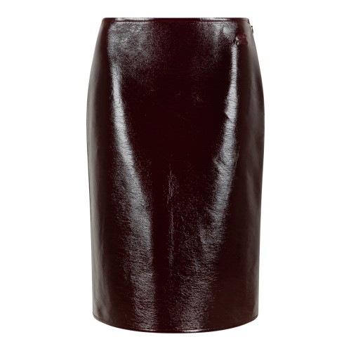 Courrges Burgundy Patent Pencil Skirt.