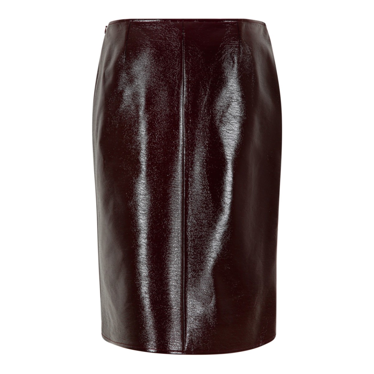 Courrges Burgundy Patent Pencil Skirt.