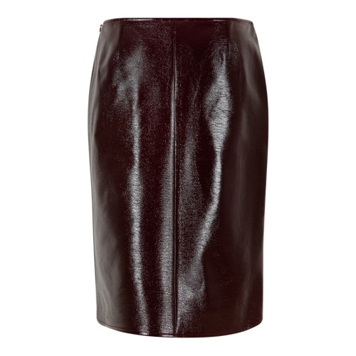 Courrges Burgundy Patent Pencil Skirt.