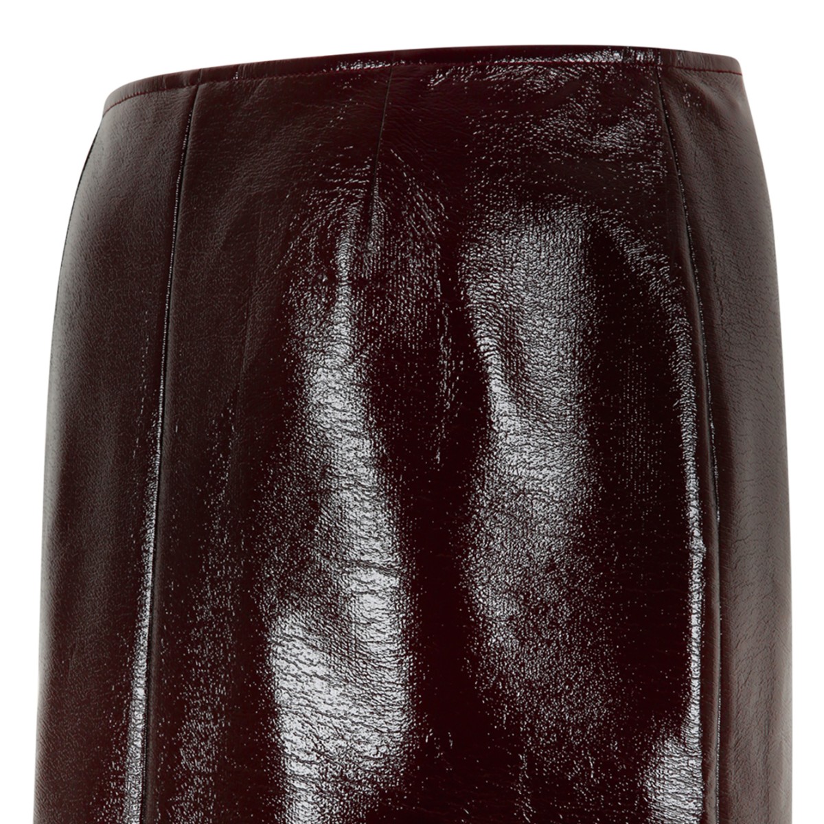 Courrges Burgundy Patent Pencil Skirt.