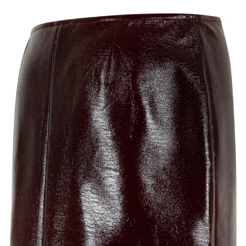 Courrges Burgundy Patent Pencil Skirt.