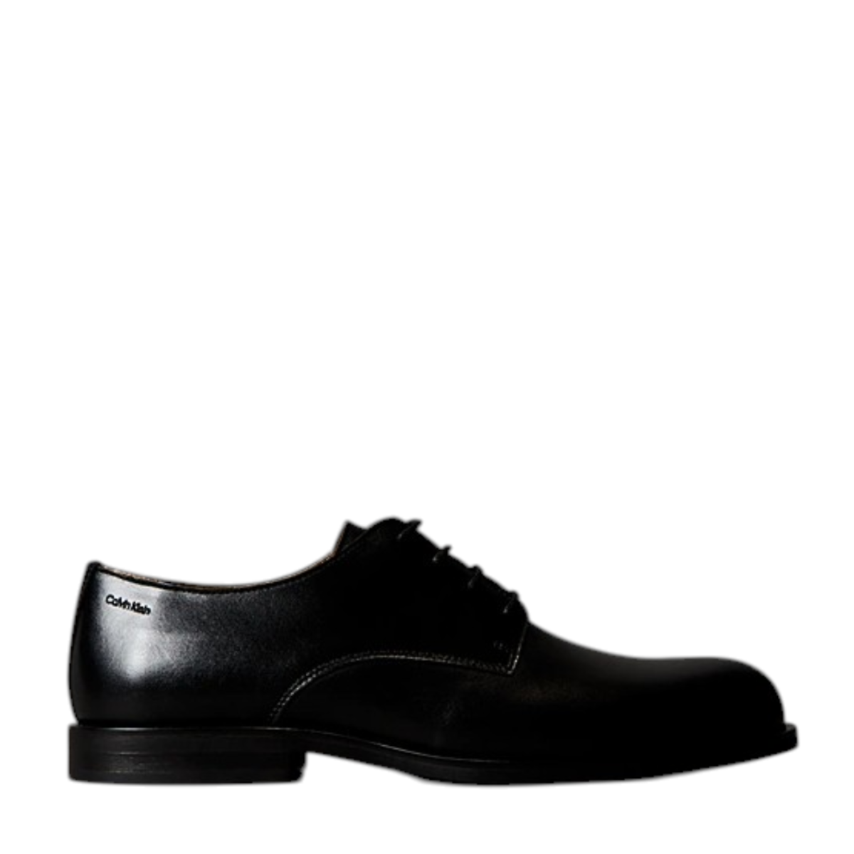 Calvin Klein Black Leather Derby Shoes.