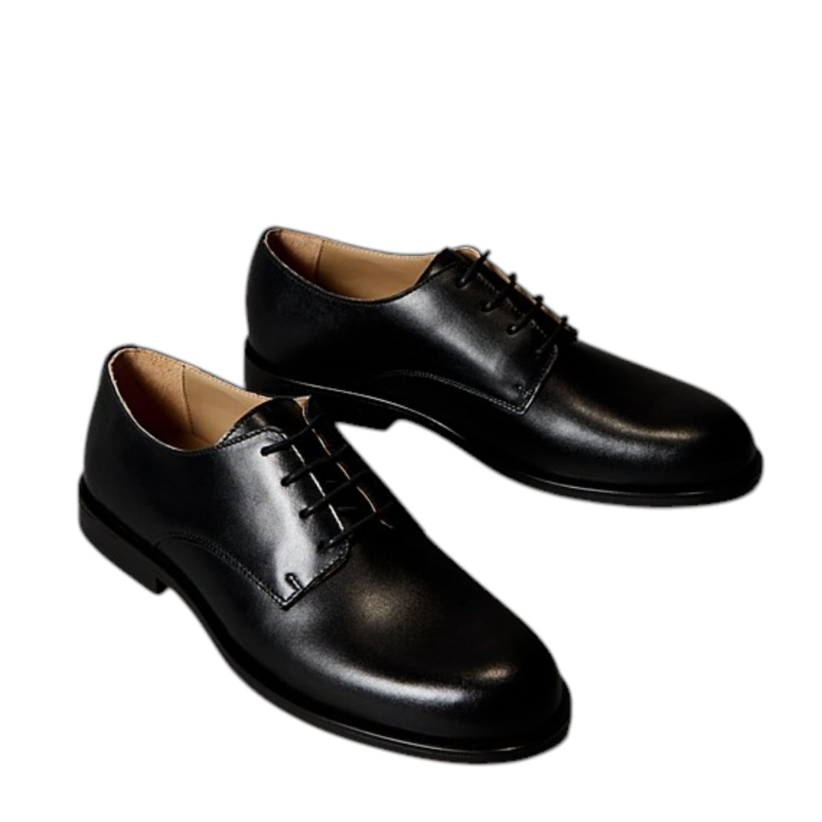 Calvin Klein Black Leather Derby Shoes.